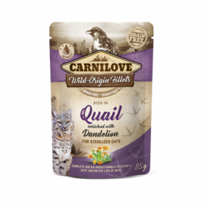 Carnilove Sterilised Przepiórka i Mniszek 85g